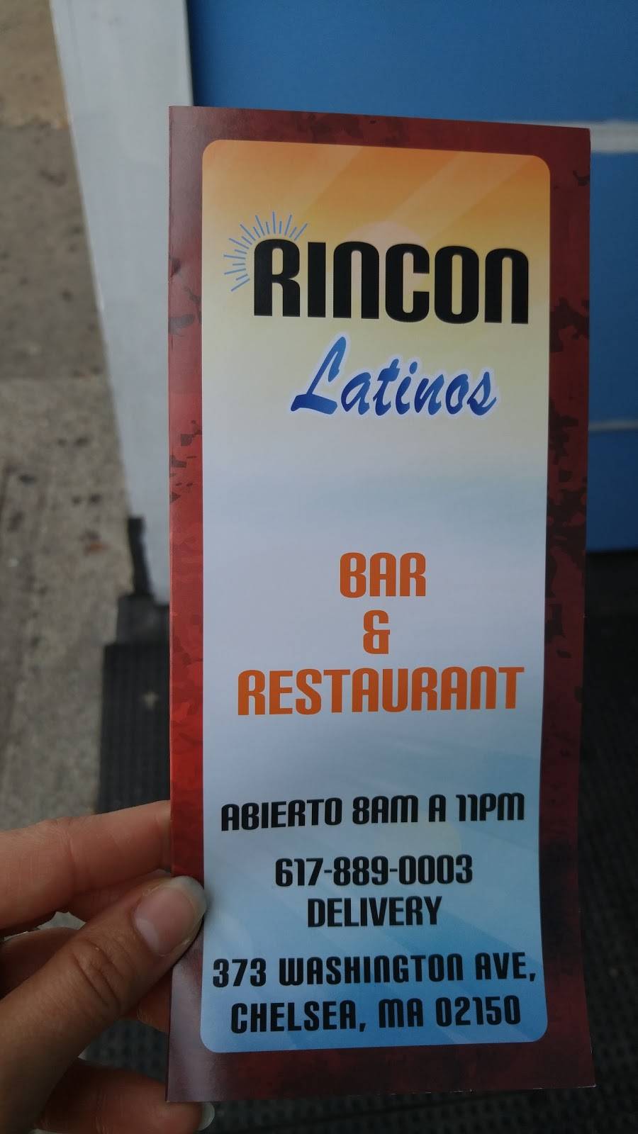 Rincon Latinos | restaurant | 373 Washington Ave, Chelsea, MA 02150, USA | 6178890003 OR +1 617-889-0003