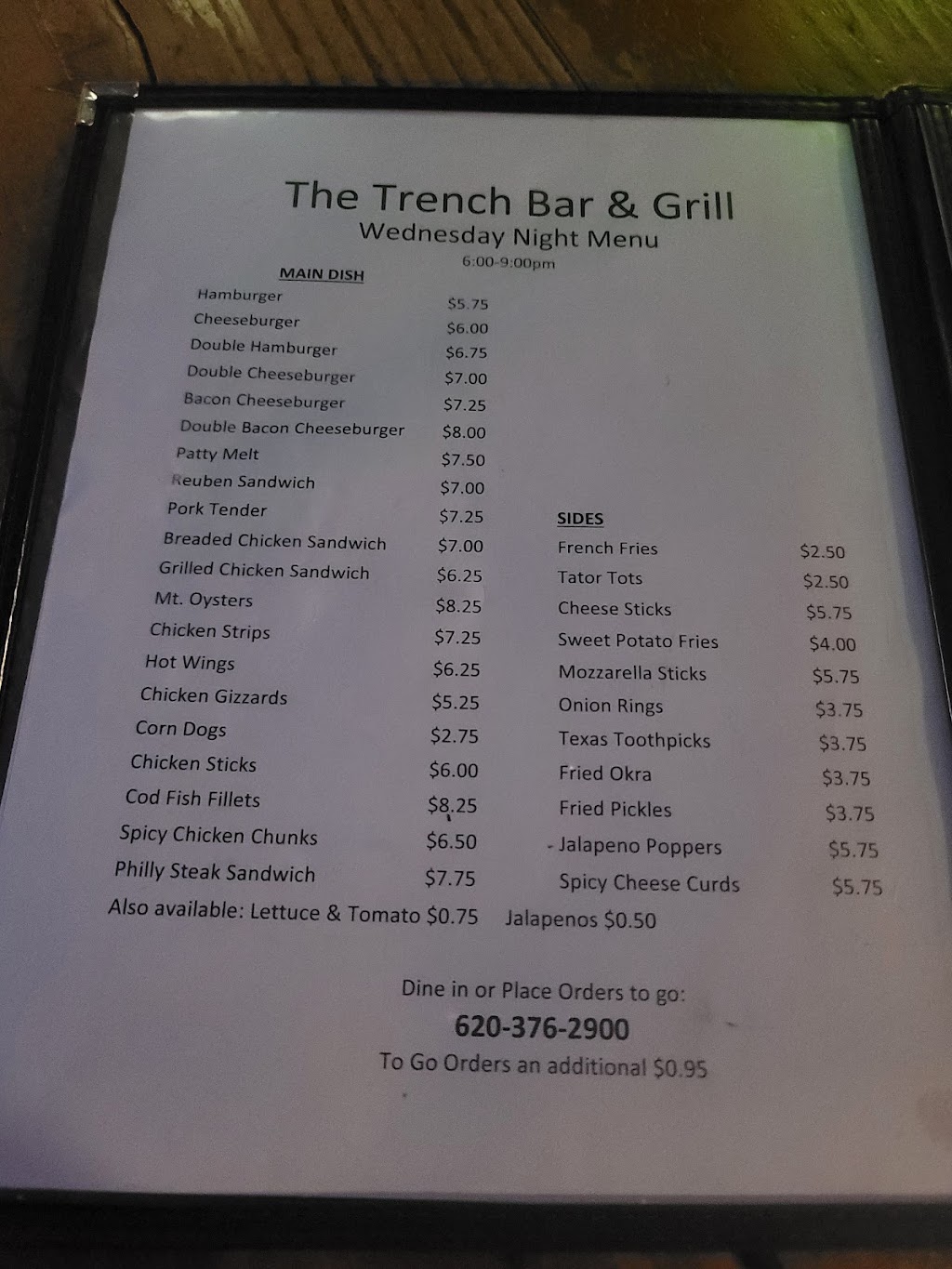 Trench | restaurant | 208 W Kansas St Ave, Tribune, KS 67879, USA | 6203762900 OR +1 620-376-2900