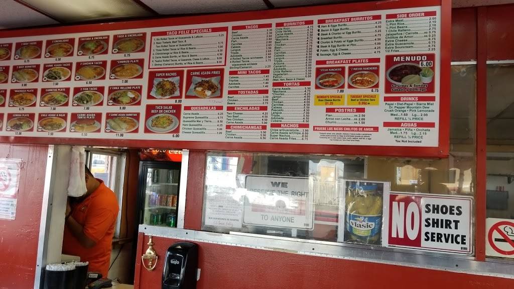 Taco Feliz Mexican Food | restaurant | 4233 S 7th St, Phoenix, AZ 85040, USA | 6023041285 OR +1 602-304-1285
