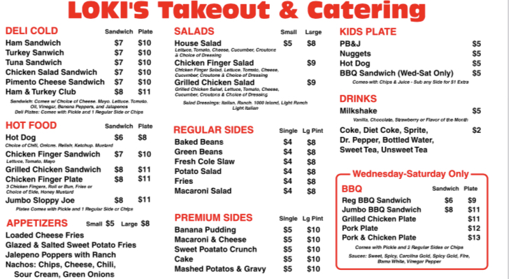 Lokis Takeout and Catering | restaurant | 755 Hammett Bridge Rd Suite 140, Greer, SC 29650, USA | 8644790201 OR +1 864-479-0201