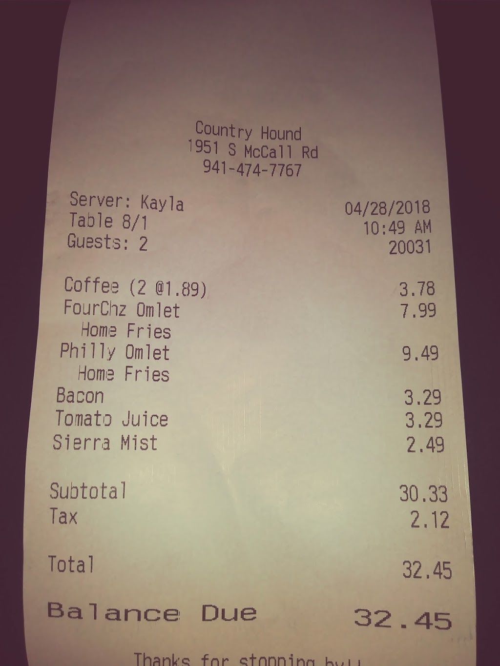 Country Hound Cafe | cafe | 1951 S McCall Rd # 530, Englewood, FL 34223, USA | 9414747767 OR +1 941-474-7767