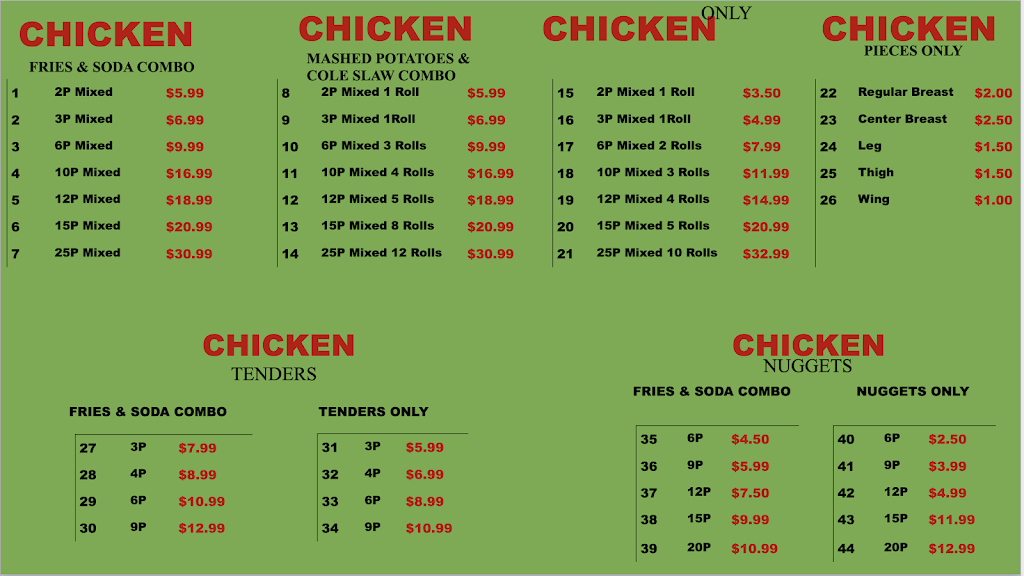 Kennedy Fried Chicken | restaurant | 480 Targee St, Staten Island, NY 10304, USA | 3478253544 OR +1 347-825-3544