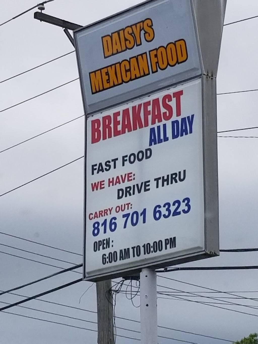 Daisys Mexican Food | restaurant | 10802 East 23rd St S, Independence, MO 64052, USA | 8167016323 OR +1 816-701-6323