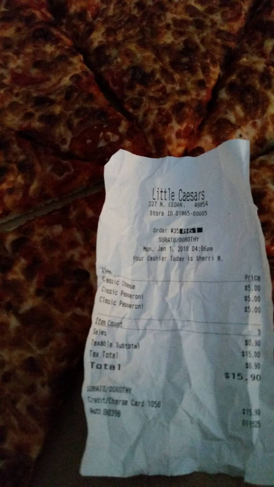 Little Caesars Pizza | meal takeaway | 227 N Cedar St, Mason, MI 48854, USA | 5176762501 OR +1 517-676-2501