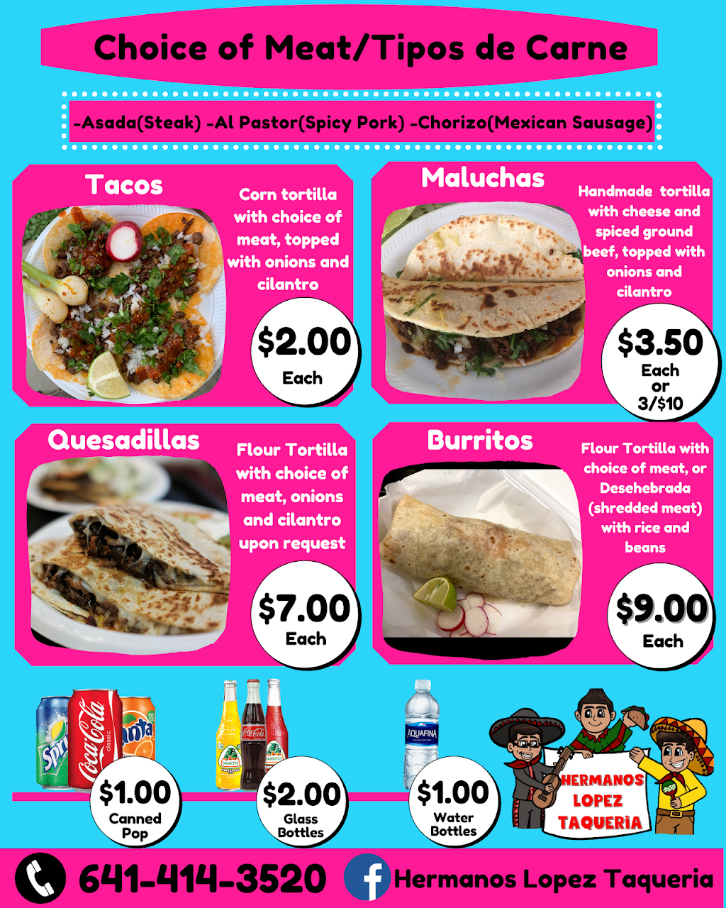 Hermanos Lopez Taqueria | restaurant | 615 W McLane St, Osceola, IA 50213, USA | 6414143520 OR +1 641-414-3520