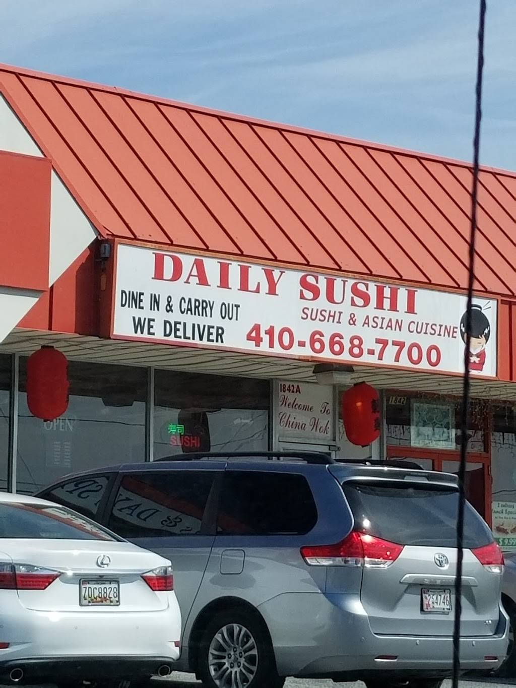 Daily Sushi | restaurant | 1842 E Joppa Rd, Parkville, MD 21234, USA | 4106687700 OR +1 410-668-7700