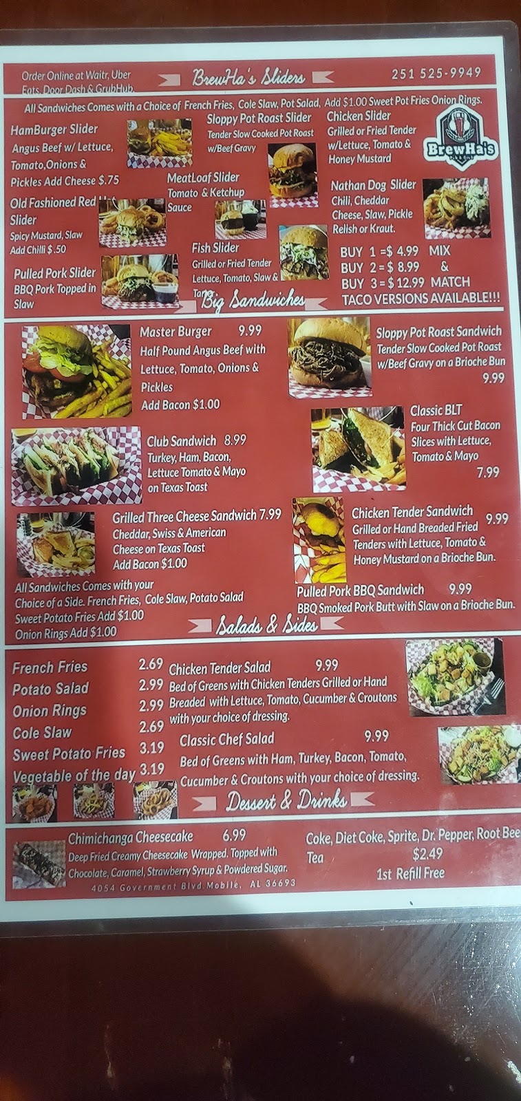 BrewHas Pub & Grill | restaurant | 4054 US-90, Mobile, AL 36693, USA | 2515259949 OR +1 251-525-9949