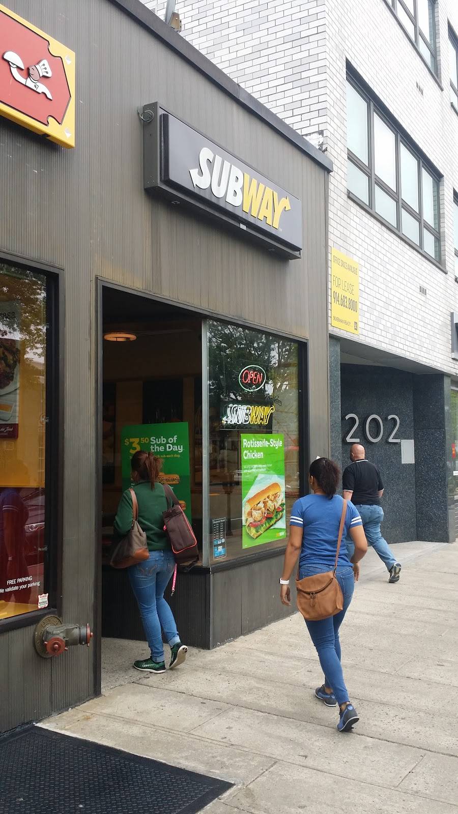 Subway Restaurants | restaurant | 204 Mamaroneck Ave, White Plains, NY 10601, USA | 9146862877 OR +1 914-686-2877