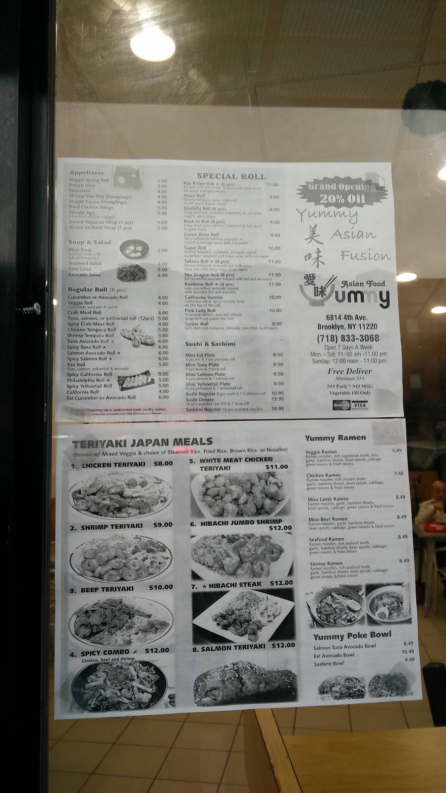 Yummy Asian Fusion | restaurant | 6814 4th Ave, Brooklyn, NY 11220, USA | 7188333068 OR +1 718-833-3068