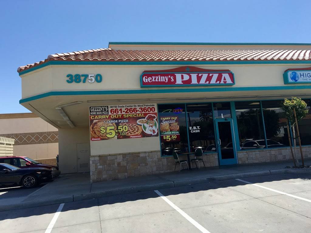 Gezzinys Pizza | restaurant | 38750 Trade Center Dr, Palmdale, CA 93551, USA | 6612663600 OR +1 661-266-3600