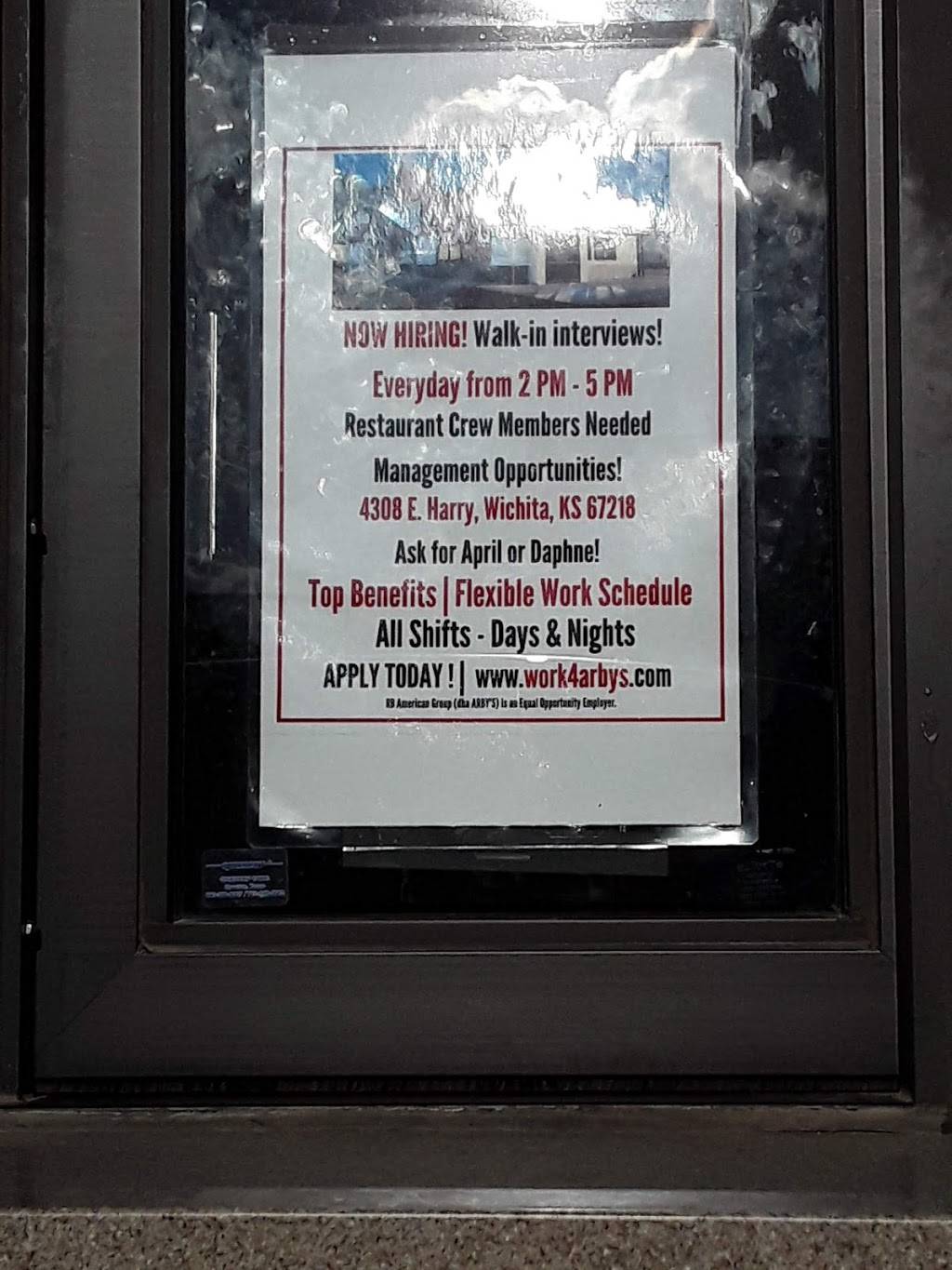 Arbys | meal takeaway | 4308 E Harry St, Wichita, KS 67218, USA | 3166811215 OR +1 316-681-1215