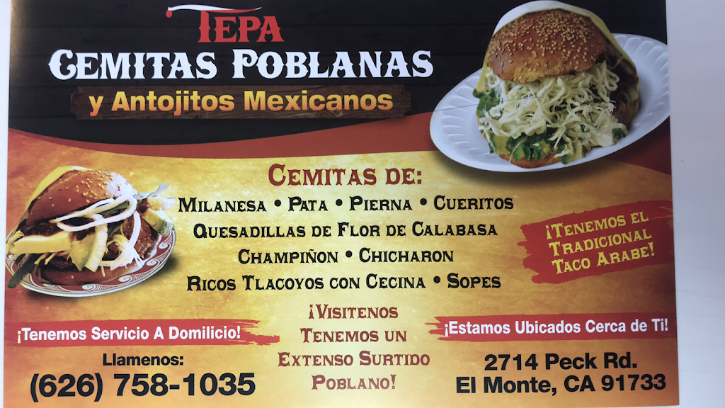 Tepa Cemitas Poblanas Y Antojitos Mexicanos | restaurant | 2714 Peck Rd, El Monte, CA 91733, USA | 6267581035 OR +1 626-758-1035