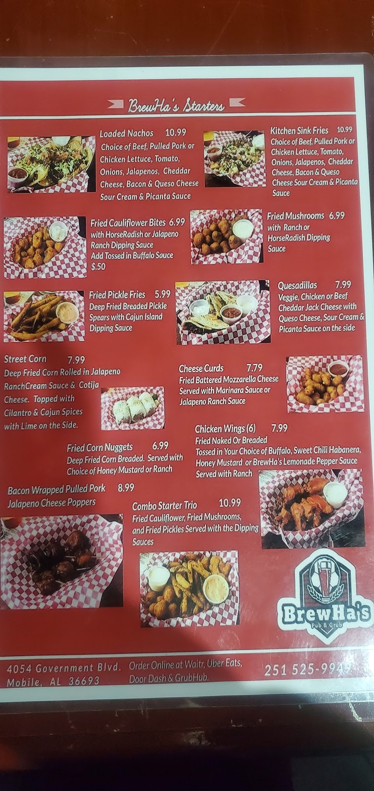 BrewHas Pub & Grill | restaurant | 4054 US-90, Mobile, AL 36693, USA | 2515259949 OR +1 251-525-9949