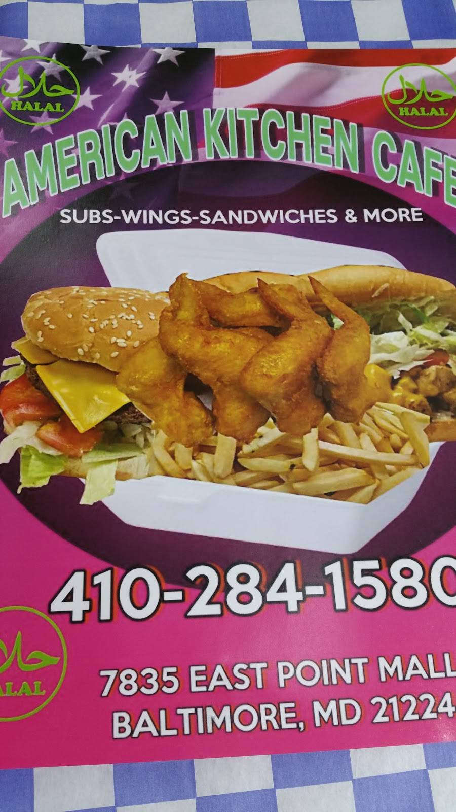 Halal american kitchen cafe | restaurant | 7835 Eastpoint Mall, Baltimore, MD 21224, USA | 4102841580 OR +1 410-284-1580