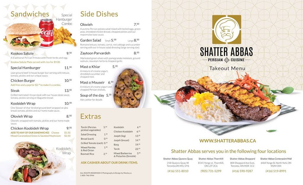 Shatter Abbas Centerpoint Mall | restaurant | 6464 Yonge St, North York, ON M2M 3X4, Canada | 4165198991 OR +1 416-519-8991