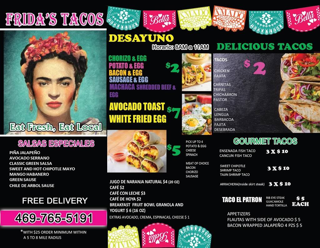 Fridas Tacos | restaurant | 1601 Singleton Blvd, Dallas, TX 75212, USA | 4697655191 OR +1 469-765-5191