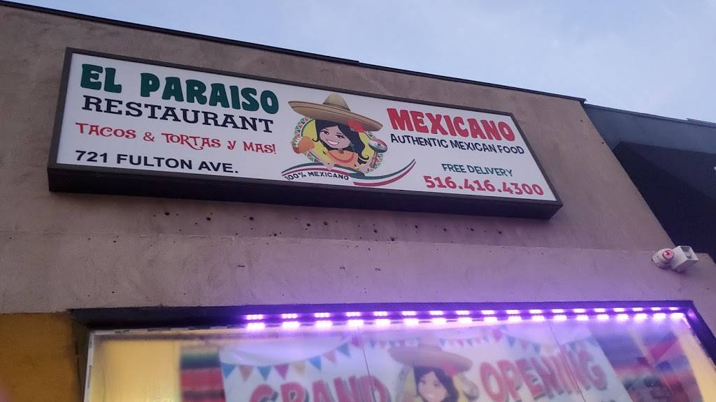 El Paraiso Mexicano | restaurant | 721 Fulton Ave, Hempstead, NY 11550, USA | 5164164300 OR +1 516-416-4300