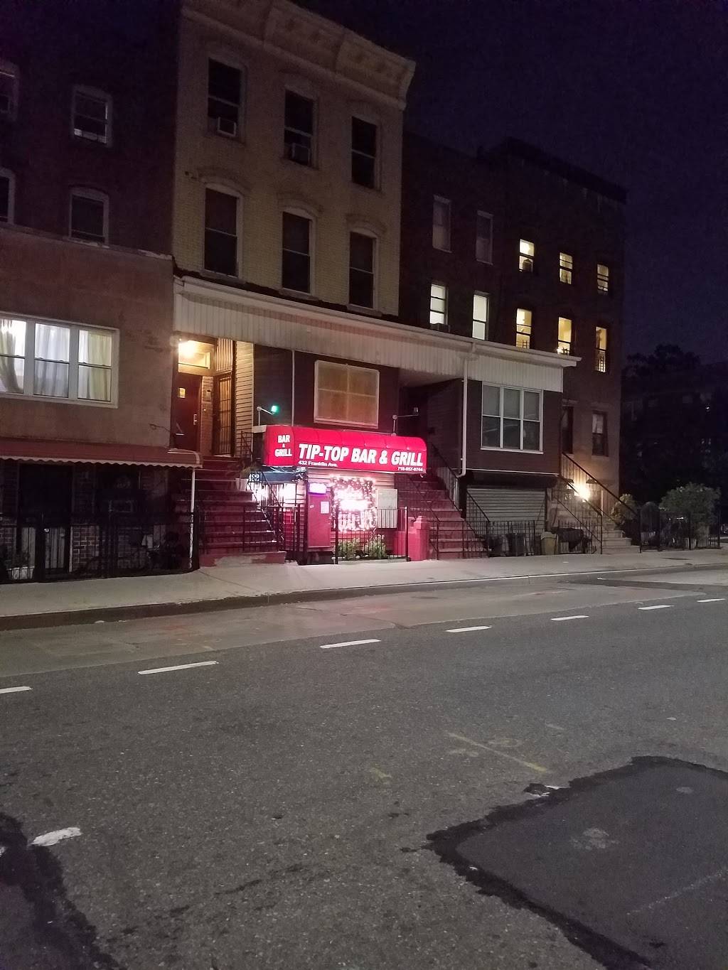 Tiptop Bar & Grill | restaurant | 432 Franklin Ave, Brooklyn, NY 11238, USA | 7188579744 OR +1 718-857-9744