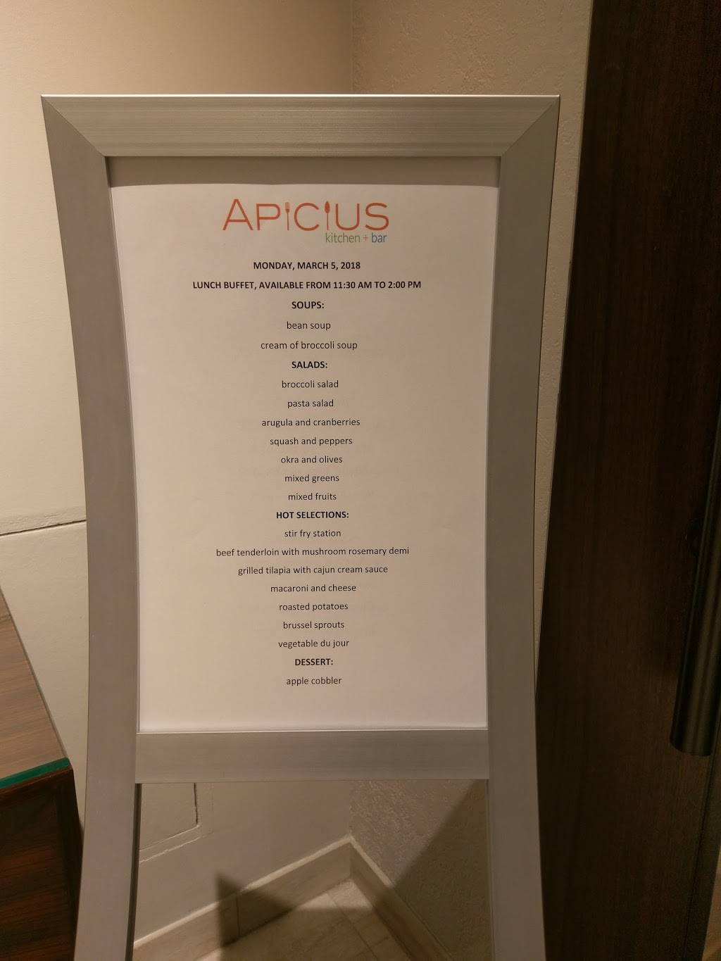 Apicius Open Kitchen | restaurant | United States, Texas, Houston, Medical CenterTexas邮政编码: 77030 | 7137901600 OR +1 713-790-1600