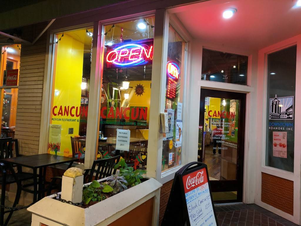 Cancun Mexican Restaurant & Grill | restaurant | 215 Market St SE, Roanoke, VA 24011, USA | 5403446333 OR +1 540-344-6333