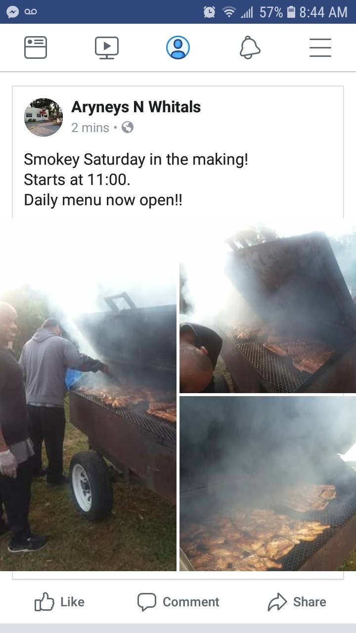 Aryneys N Whitals | restaurant | 26222 Edison Rd, South Bend, IN 46628, USA | 5744402668 OR +1 574-440-2668