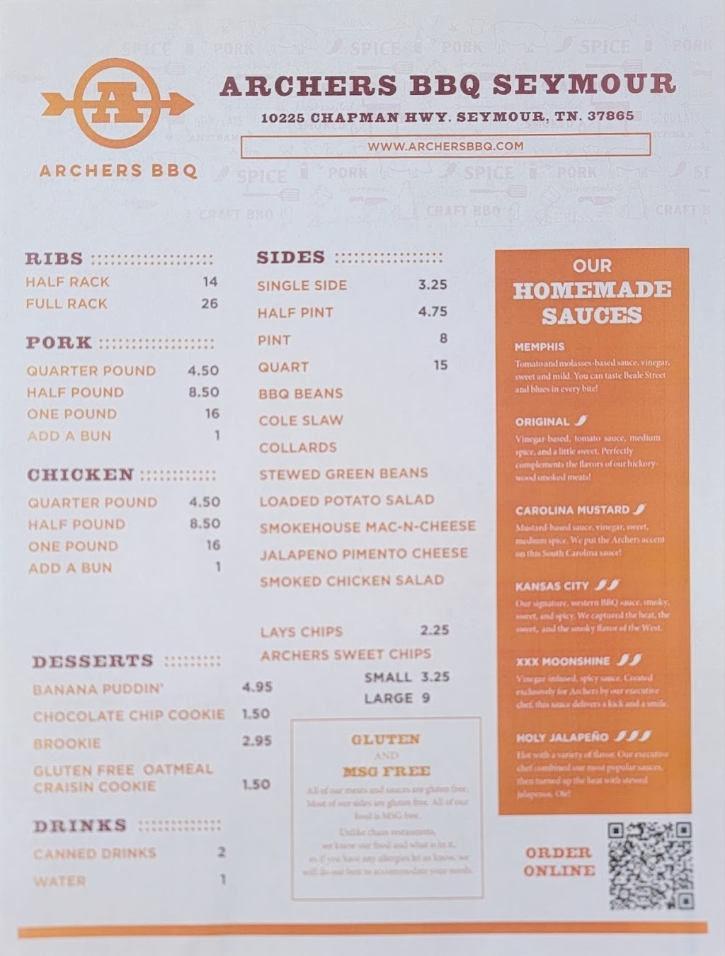 Archers BBQ Seymour | restaurant | 10225 Chapman Hwy, Seymour, TN 37865, USA | 8657719389 OR +1 865-771-9389