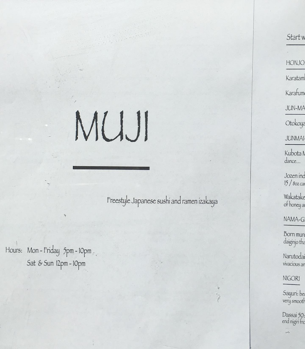 Izakaya MUJI | restaurant | 420 Judah St, San Francisco, CA 94122, USA | 4158899392 OR +1 415-889-9392