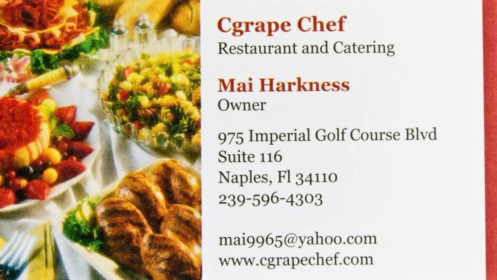 Cgrape Chef | restaurant | 11902 Bonita Beach Rd SE, Bonita Springs, FL 34135, USA | 2393627440 OR +1 239-362-7440