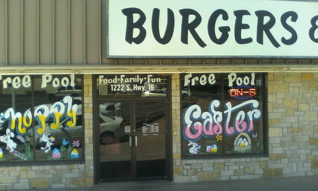 Burgers & Billiards | restaurant | 1222 TX-16, Graham, TX 76450, USA | 9405210113 OR +1 940-521-0113