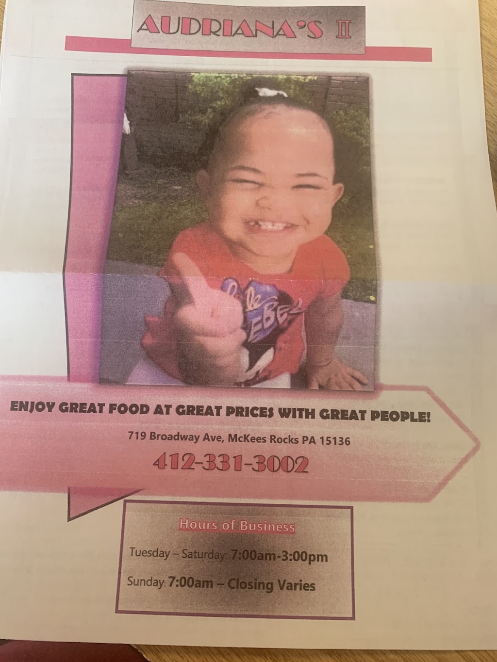 Au’Driana’s II | restaurant | 719 Broadway Ave, McKees Rocks, PA 15136, USA | 4123313002 OR +1 412-331-3002