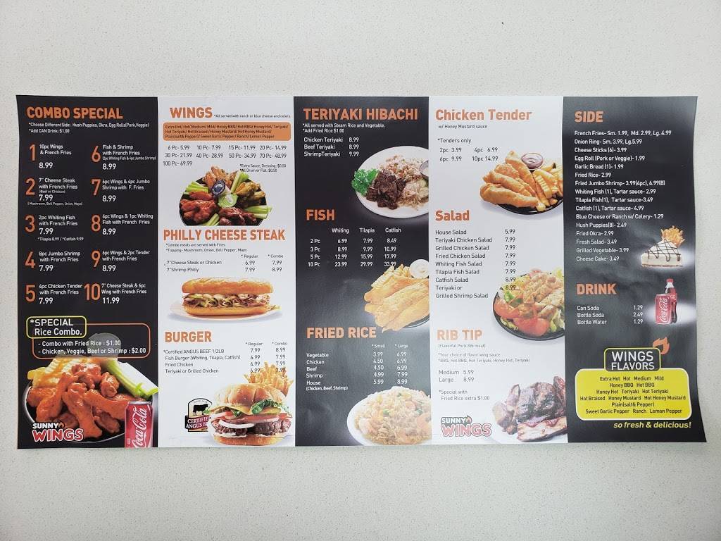 SUNNY WINGS | restaurant | 3920 Peachtree Industrial Blvd Ste #1, Duluth, GA 30096, USA | 4703498822 OR +1 470-349-8822