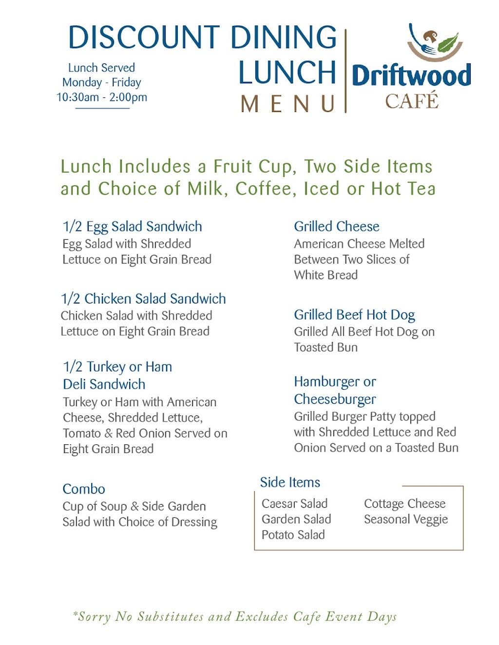 Driftwood Cafe | restaurant | 560 Seminole Rd, Norton Shores, MI 49444, USA | 2317338644 OR +1 231-733-8644