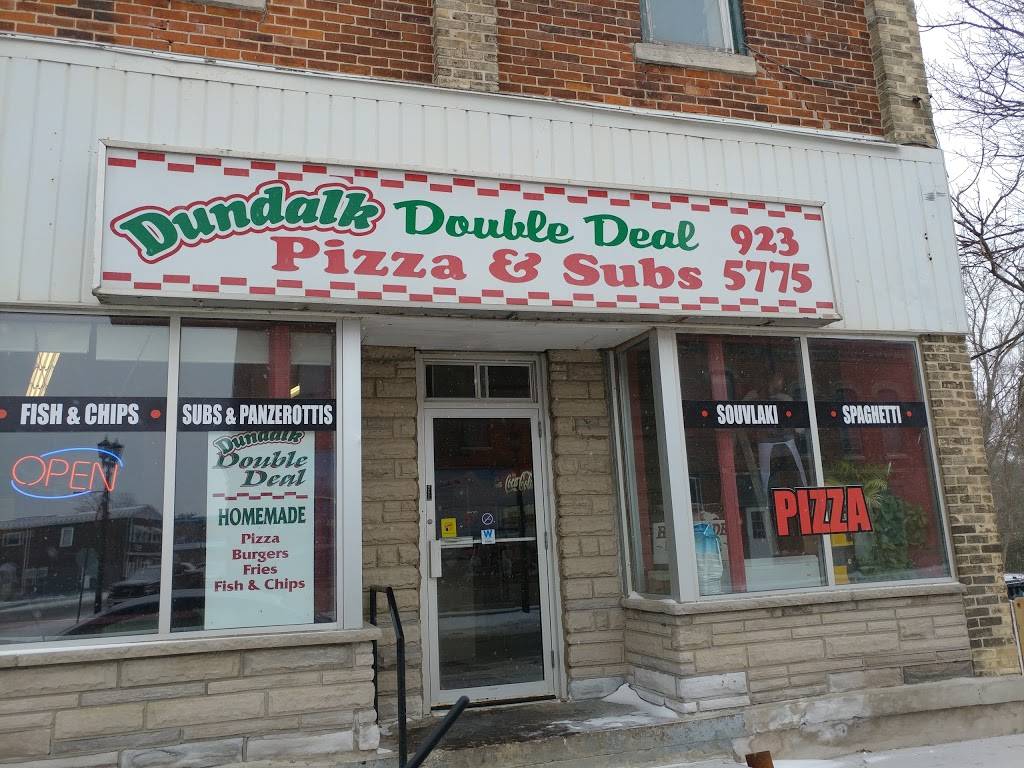 Dundalk Double Deal Pizza-Subs | restaurant | 2 Main St W, Dundalk, ON N0C 1B0, Canada | 5199235775 OR +1 519-923-5775