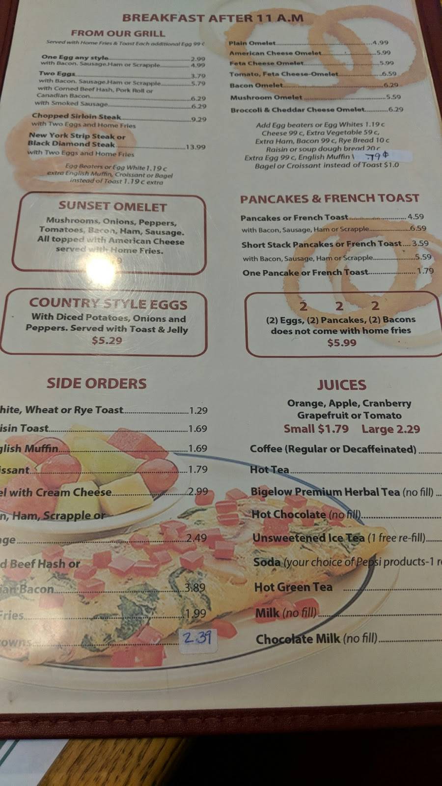 Sunset Family Restaurant | restaurant | 6560 Perkiomen Ave, Birdsboro, PA 19508, USA | 6105821574 OR +1 610-582-1574