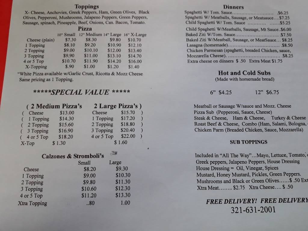 Cesta Pizzeria | restaurant | 3935 N Cocoa Blvd, Cocoa, FL 32926, USA | 3216312001 OR +1 321-631-2001