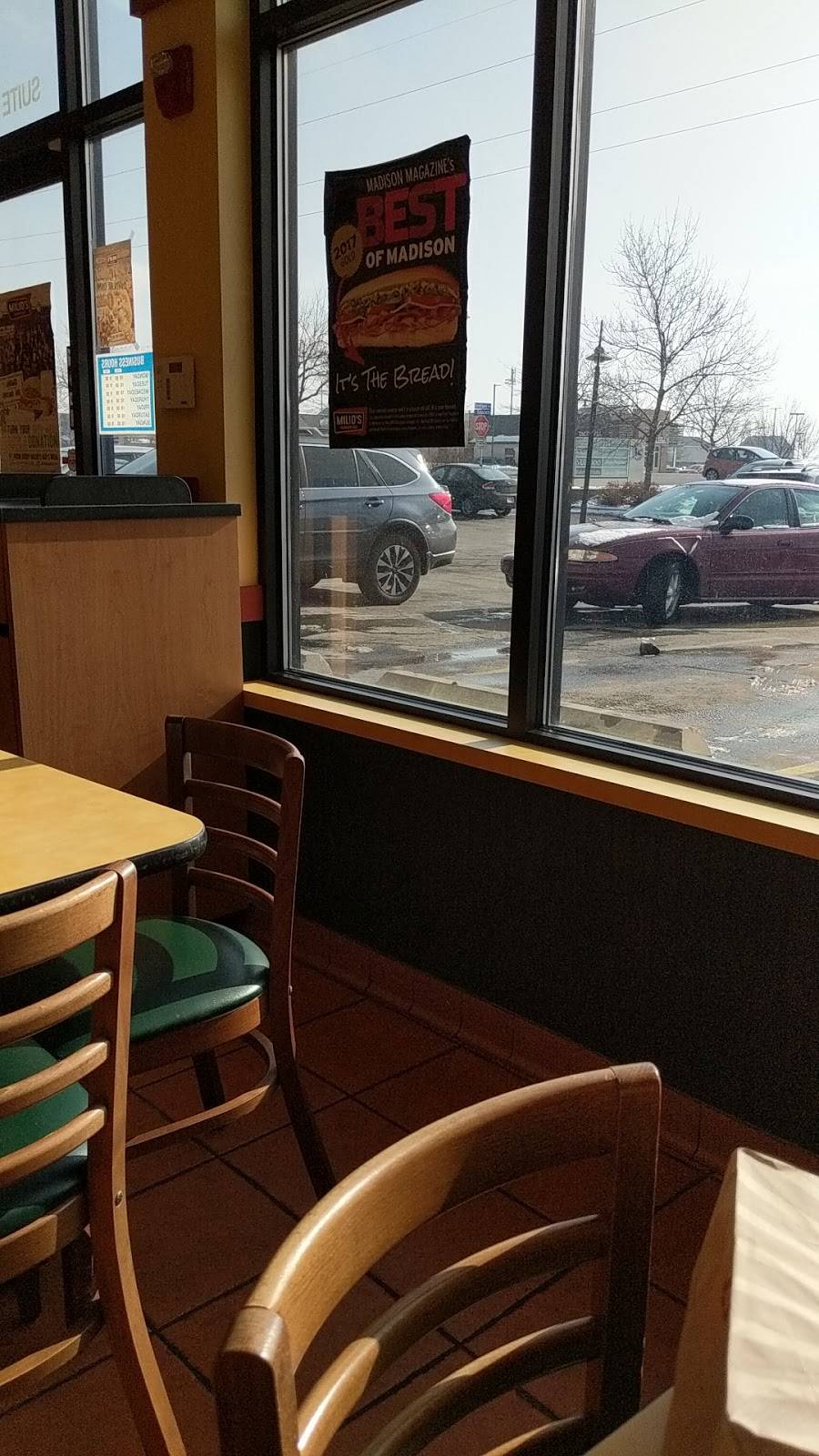 Milios Sandwiches | meal takeaway | 115 E Broadway # 102, Monona, WI 53716, USA | 6082219400 OR +1 608-221-9400