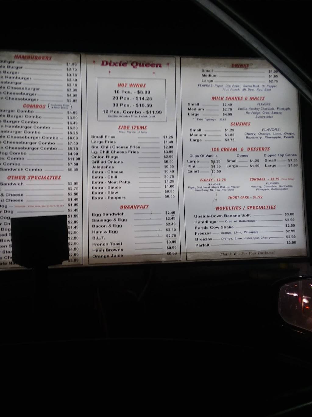 Dixie Queen | restaurant | 4062 S 3rd St, Memphis, TN 38109, USA | 9017855635 OR +1 901-785-5635