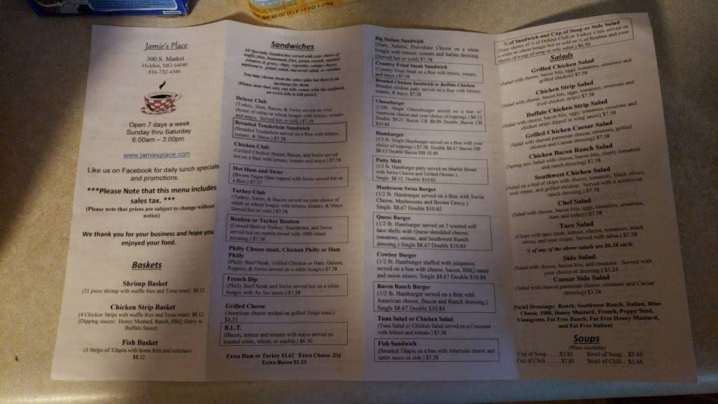 Jamies Place | restaurant | 300 S Market St, Holden, MO 64040, USA | 8167324346 OR +1 816-732-4346
