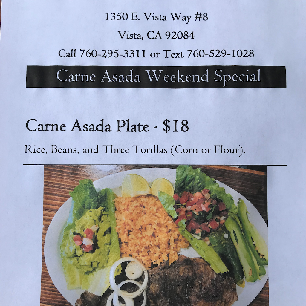 Cocina Del Carmen | restaurant | 1350 E Vista Way Unit 8, Vista, CA 92084, USA | 7602953311 OR +1 760-295-3311