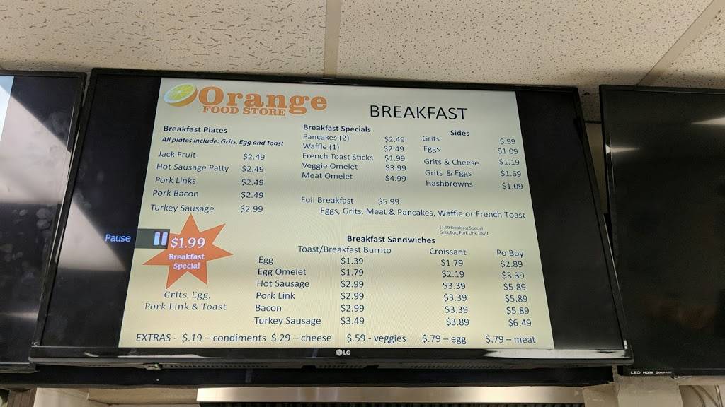 Orange Food Store | restaurant | 5131 St Claude Ave, New Orleans, LA 70117, USA | 5042339525 OR +1 504-233-9525