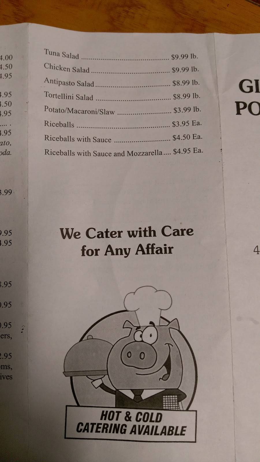 Giacalone Pork Pasta Deli | meal takeaway | 464 William Floyd Pkwy, Shirley, NY 11967, USA | 6312817929 OR +1 631-281-7929
