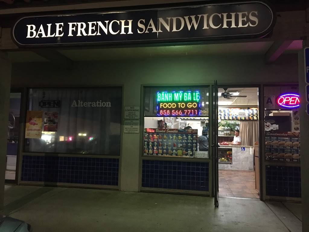 Bale French Sandwiches | restaurant | C, 9396 Mira Mesa Blvd, San Diego, CA 92126, USA | 8585667711 OR +1 858-566-7711