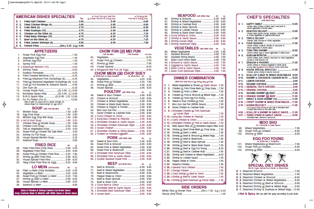 Eastern Strawberry Kitchen | restaurant | 704 Port Washington Blvd # A, Port Washington, NY 11050, USA | 5167672050 OR +1 516-767-2050