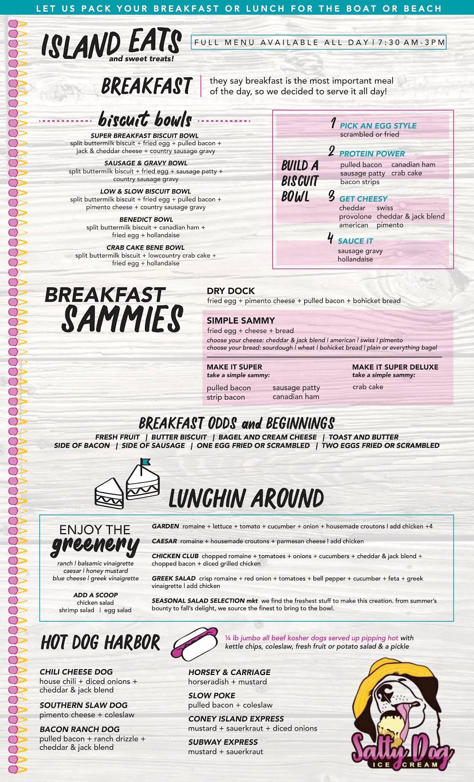 Salty Dog Ice Cream and Marina Eats | restaurant | 1880 A-B, Andell Bluff Blvd, Seabrook Island, SC 29455, USA | 8438169037 OR +1 843-816-9037