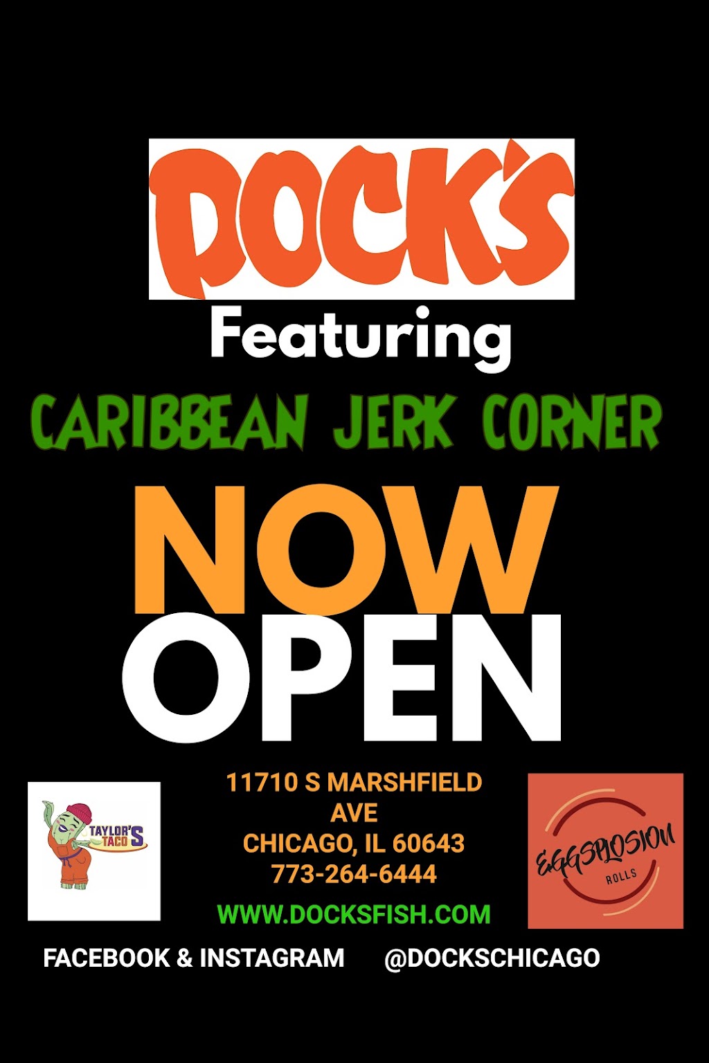 Docks | restaurant | Parking lot, 11710 S Marshfield Ave Side A, Chicago, IL 60643, USA | 7732646444 OR +1 773-264-6444