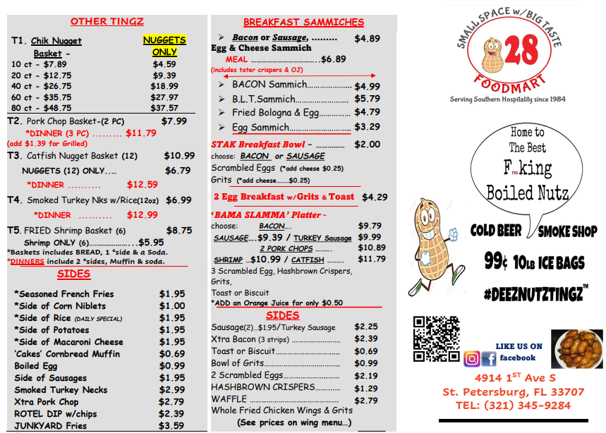 828 FOODMART | restaurant | 4914 1st Ave S, St. Petersburg, FL 33707, USA | 3213459284 OR +1 321-345-9284