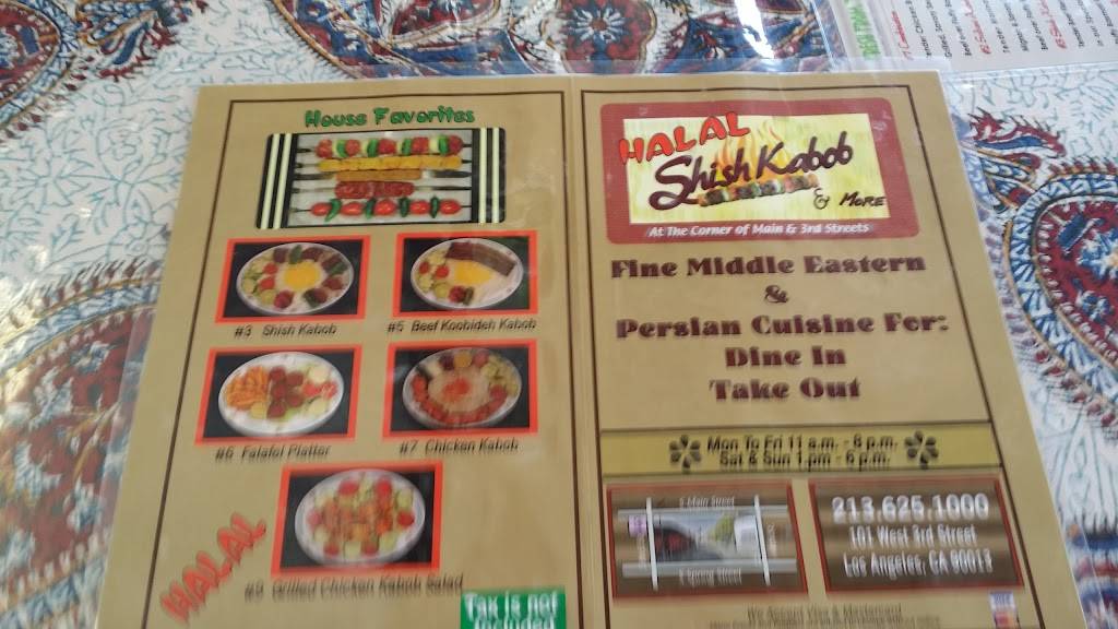 Shish Kabob & Much More | restaurant | 101 W 3rd St, Los Angeles, CA 90013, USA | 2136251000 OR +1 213-625-1000