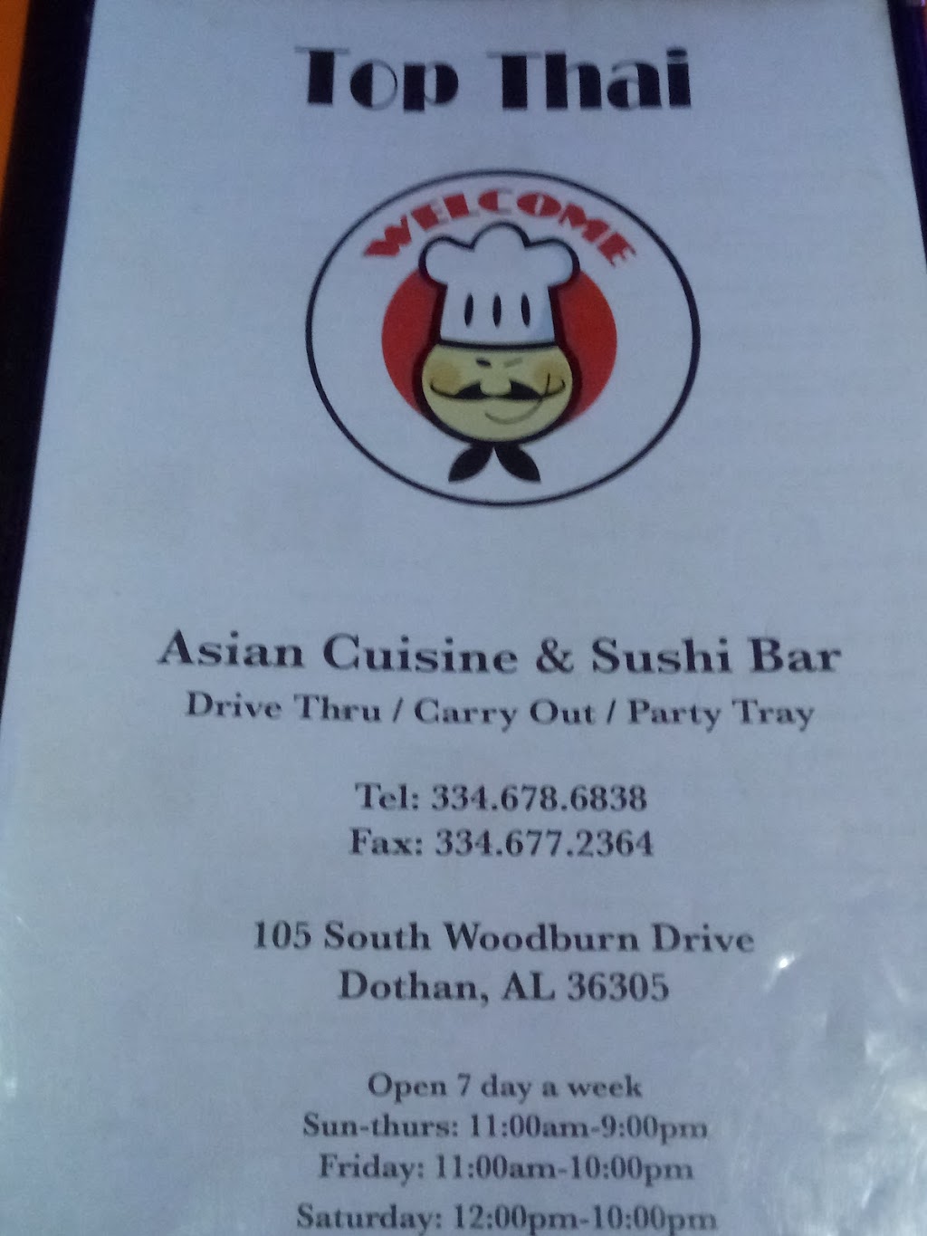 Top Thai | restaurant | 105 S Woodburn Dr # 3, Dothan, AL 36305, USA | 3346786838 OR +1 334-678-6838