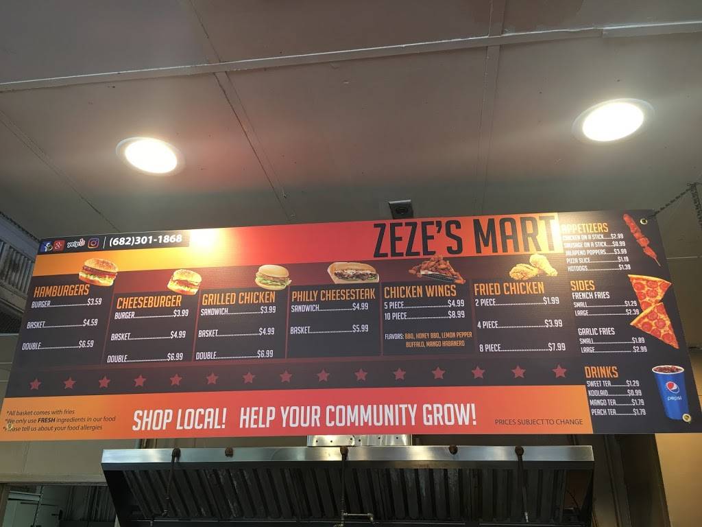 Zeze’s mart | restaurant | 5500 Brentwood Stair Rd suite 100, Fort Worth, TX 76112, USA | 6823011868 OR +1 682-301-1868