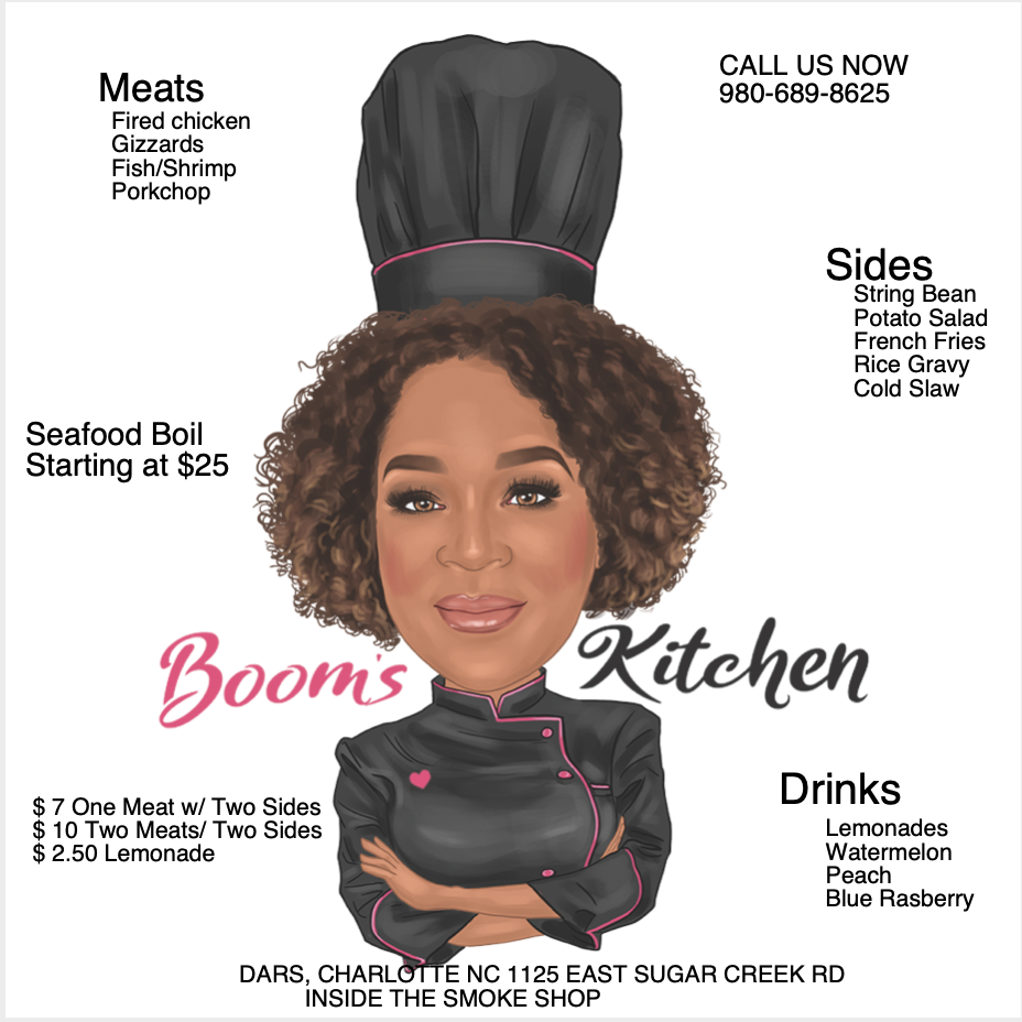 Booms Kitchen | restaurant | 1125 E Sugar Creek Rd, Charlotte, NC 28205, USA | 9806898625 OR +1 980-689-8625